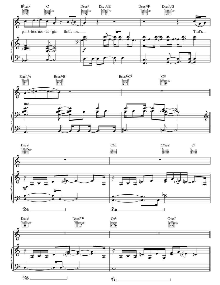 Pointless Nostalgic Guitar scores gallery preview page 3