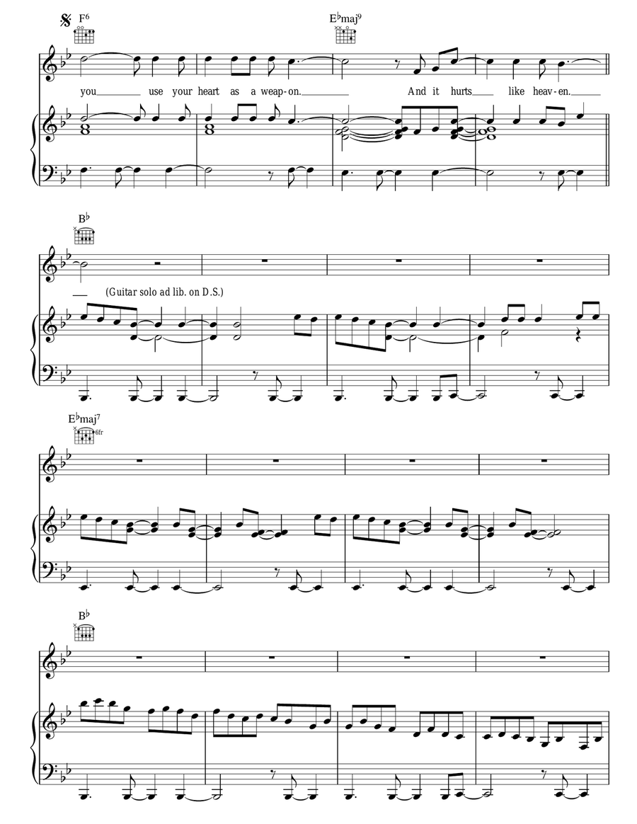 Hurts Like Heaven Hurts Like Heaven Acoustic Guitar scores gallery preview page 4