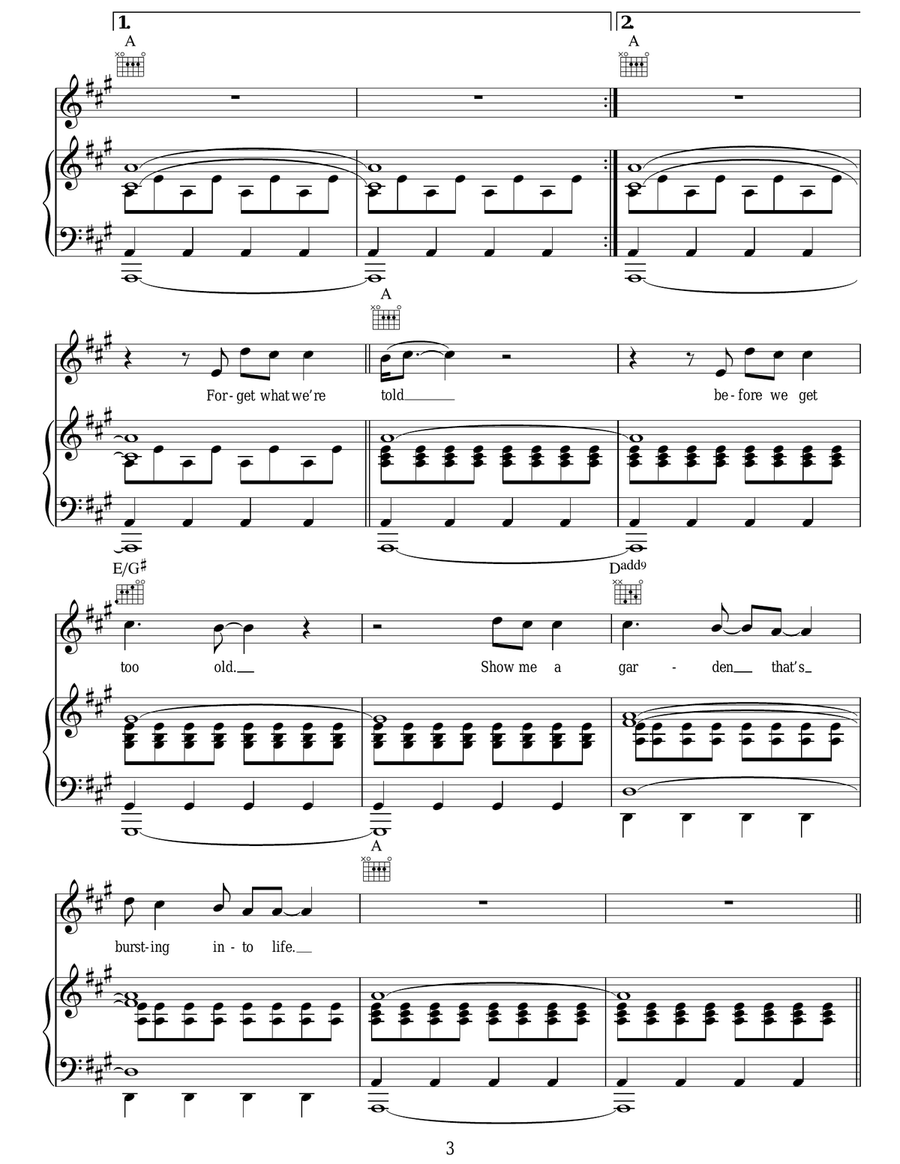 Chasing Cars Chasing Cars Guitar scores gallery preview page 3