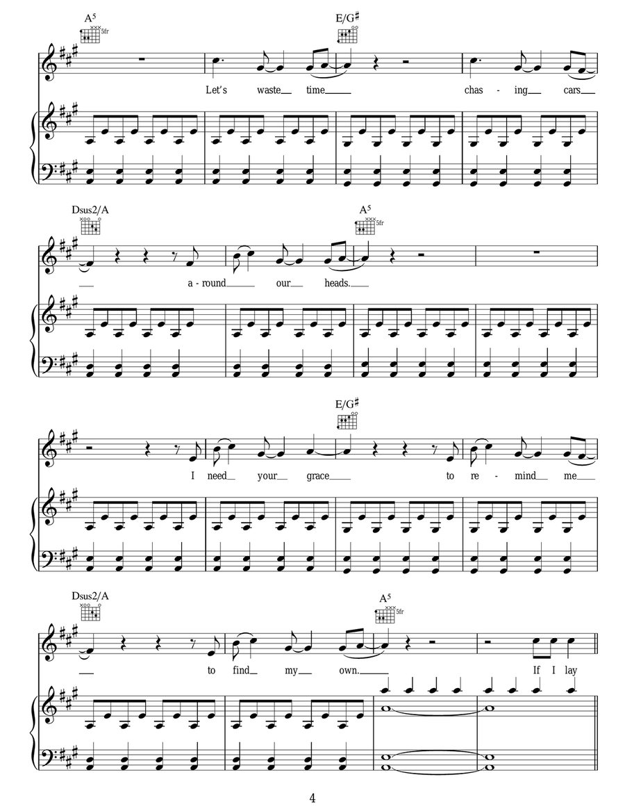 Chasing Cars Chasing Cars Guitar scores gallery preview page 4