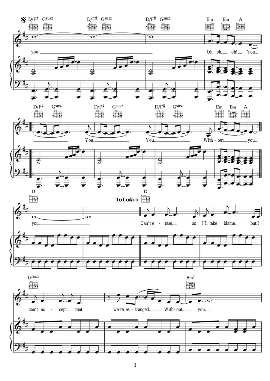 Without You (featuring Usher) Acoustic Guitar scores gallery preview page 3