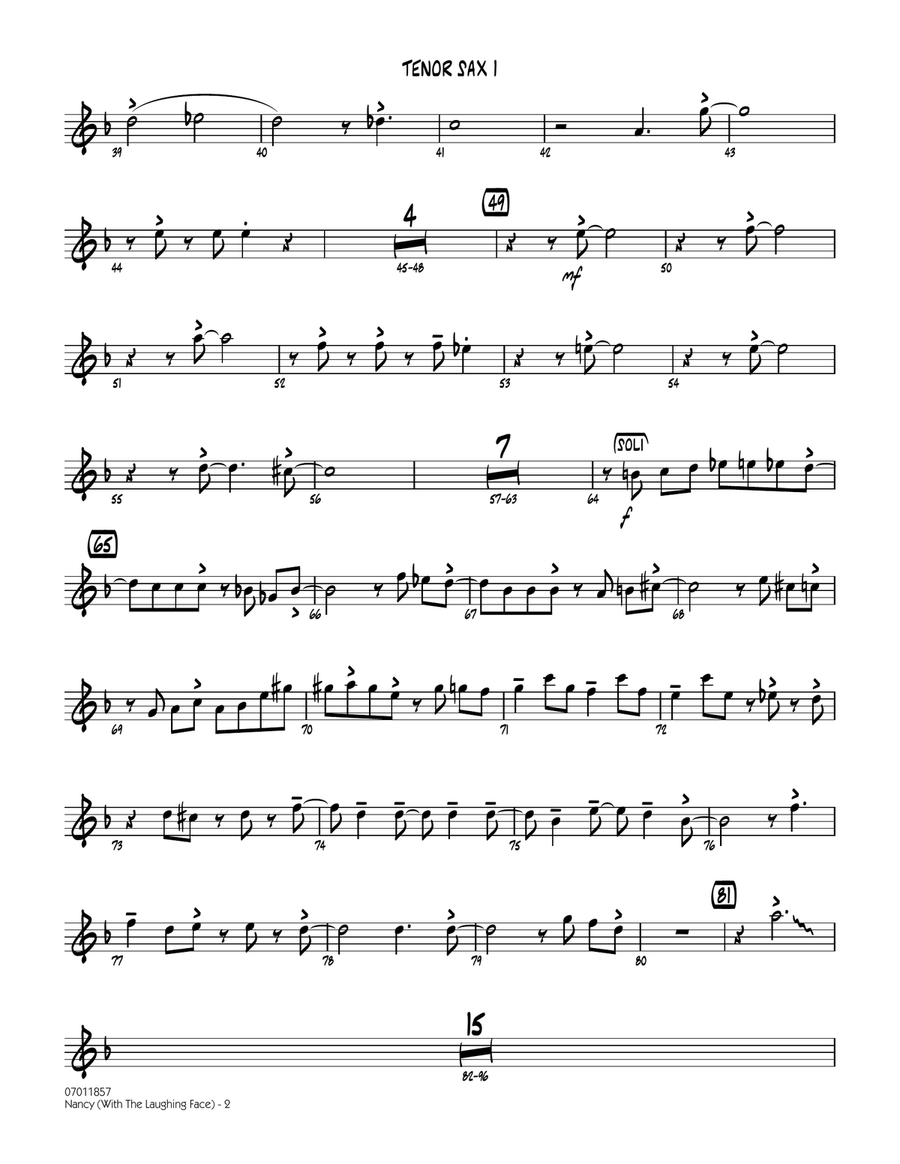 Nancy (With The Laughing Face) - Tenor Sax 1 Jazz Ensemble scores gallery preview page 2