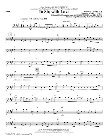 To Sir, With Love - Bass