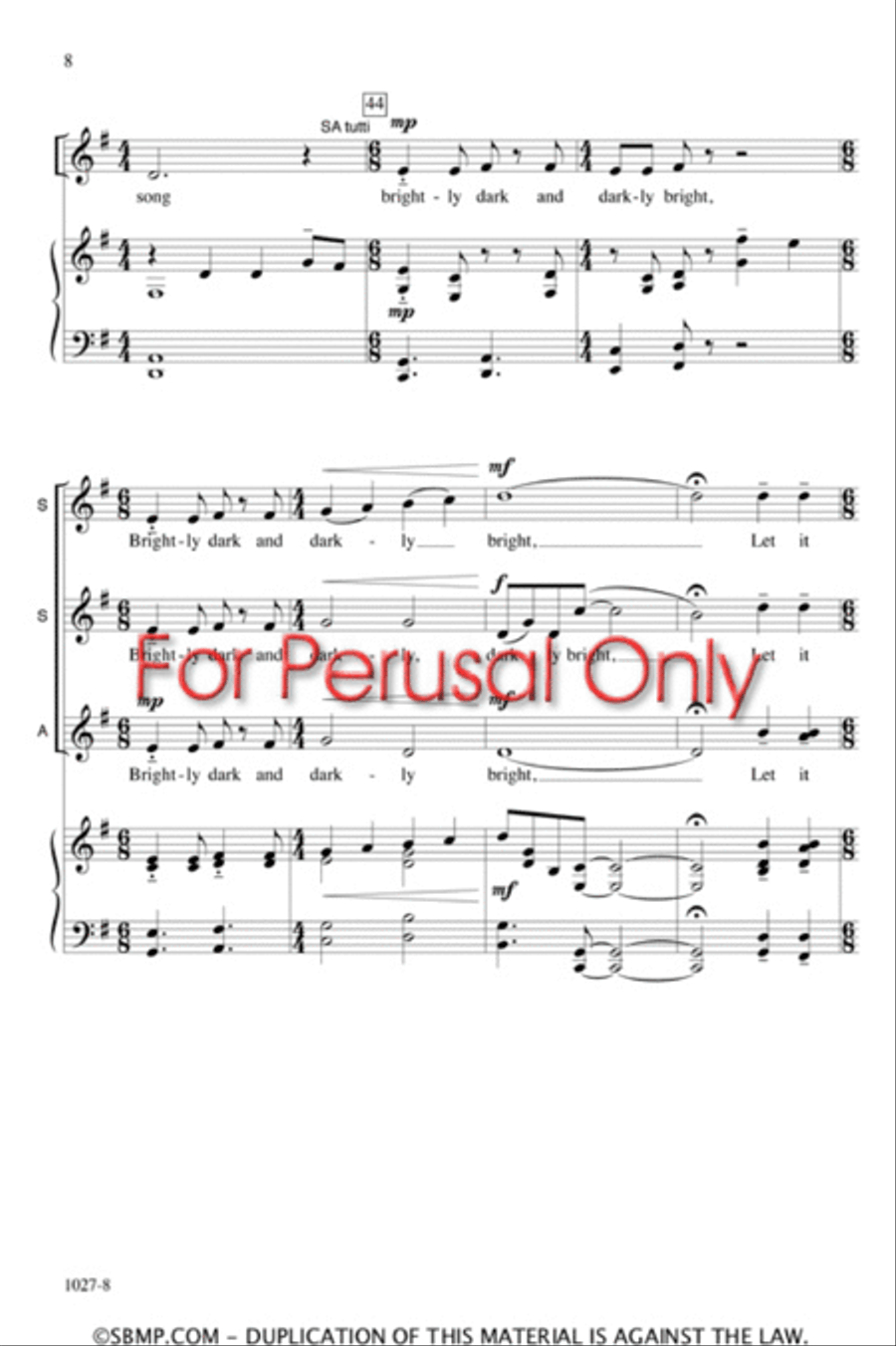 Wake Me a Song - SSA Octavo SSA scores gallery preview page 7