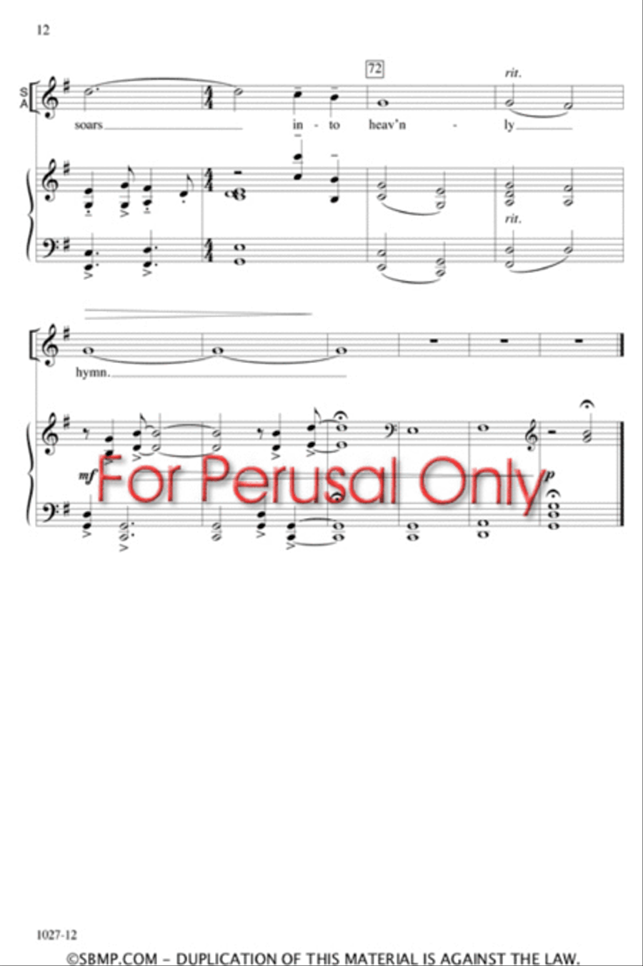 Wake Me a Song - SSA Octavo SSA scores gallery preview page 11
