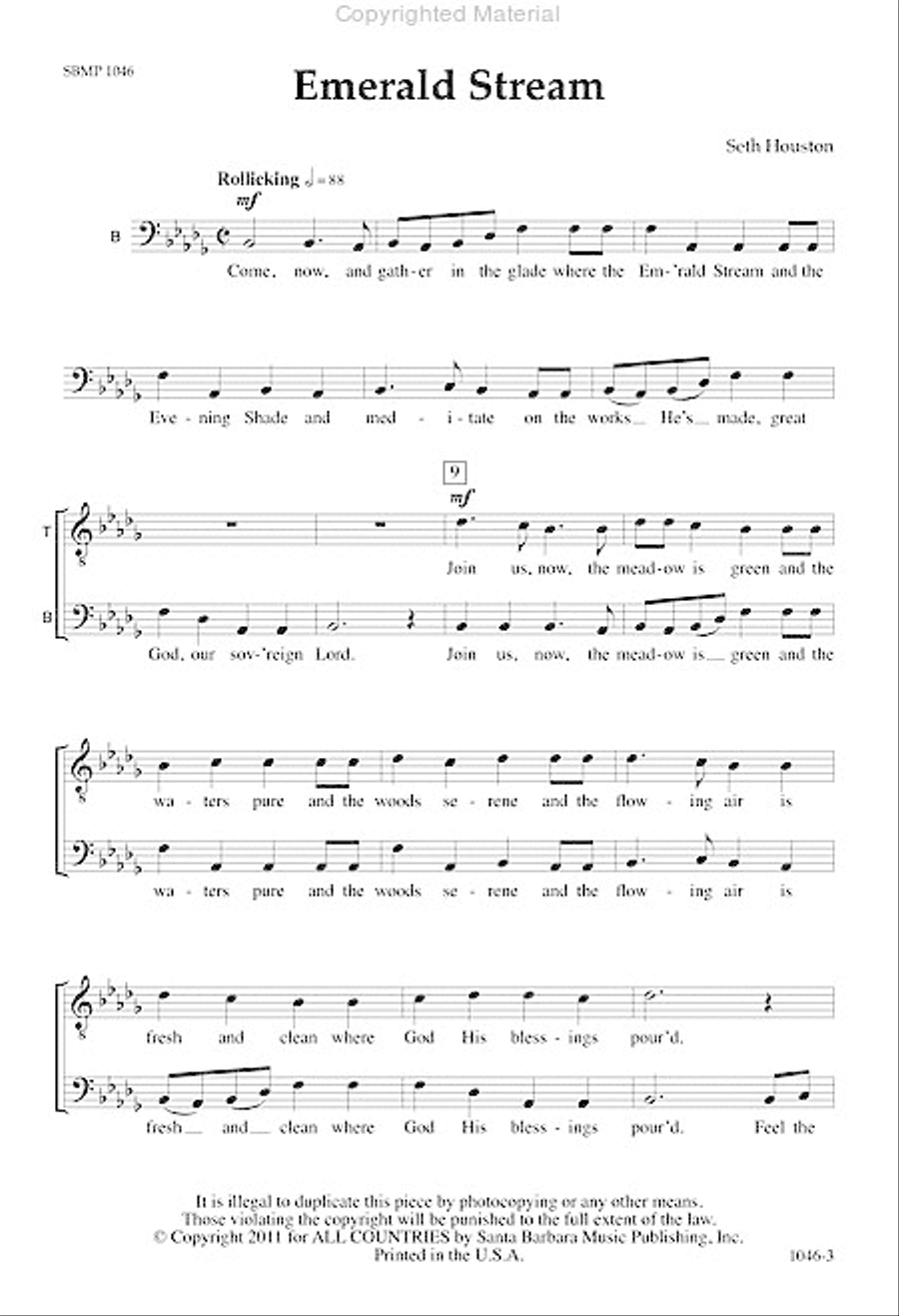 Emerald Stream - SATB Octavo 4-Part scores gallery preview page 4