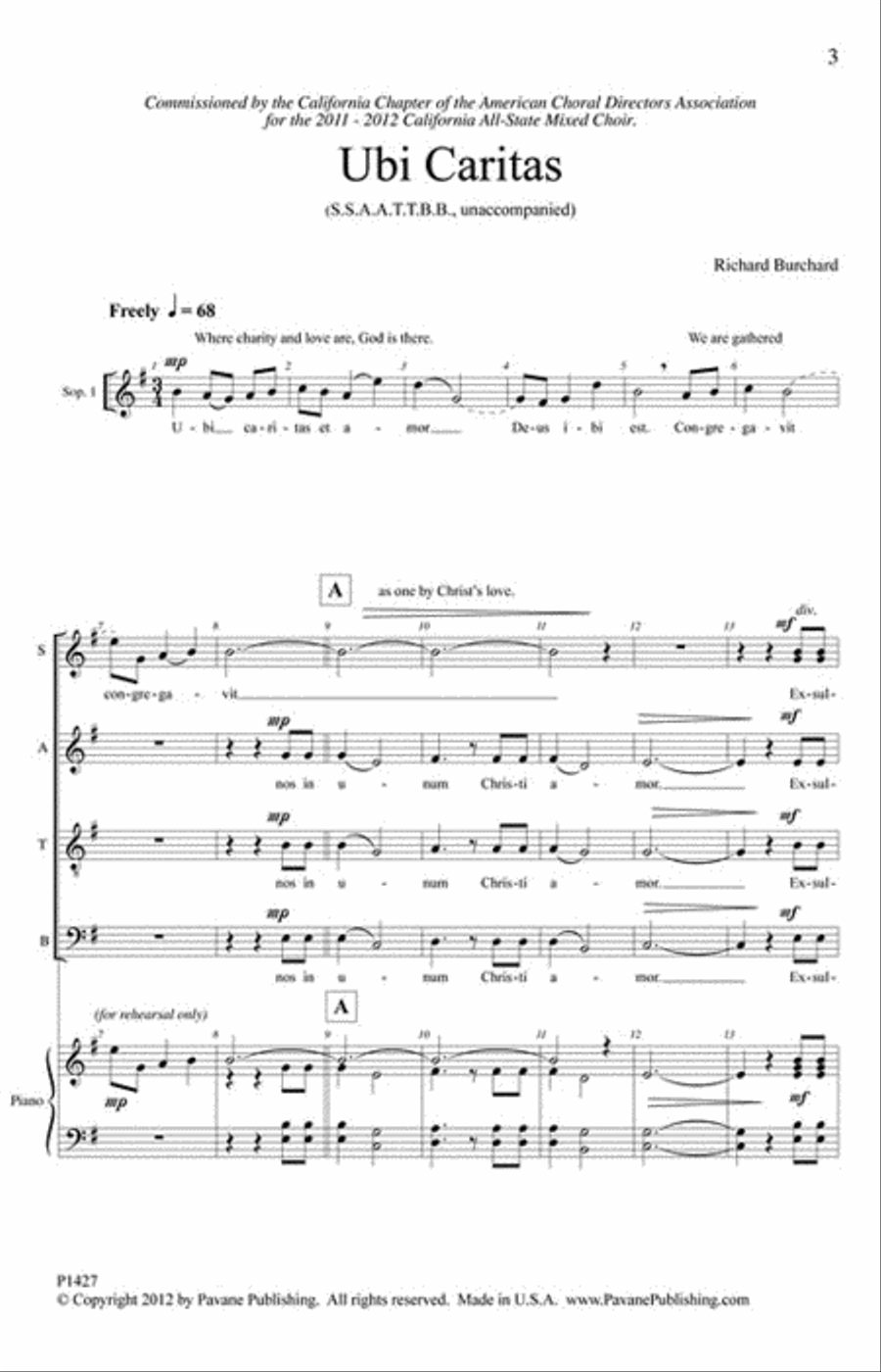 Ubi Caritas Ubi Caritas Divisi scores gallery preview page 2