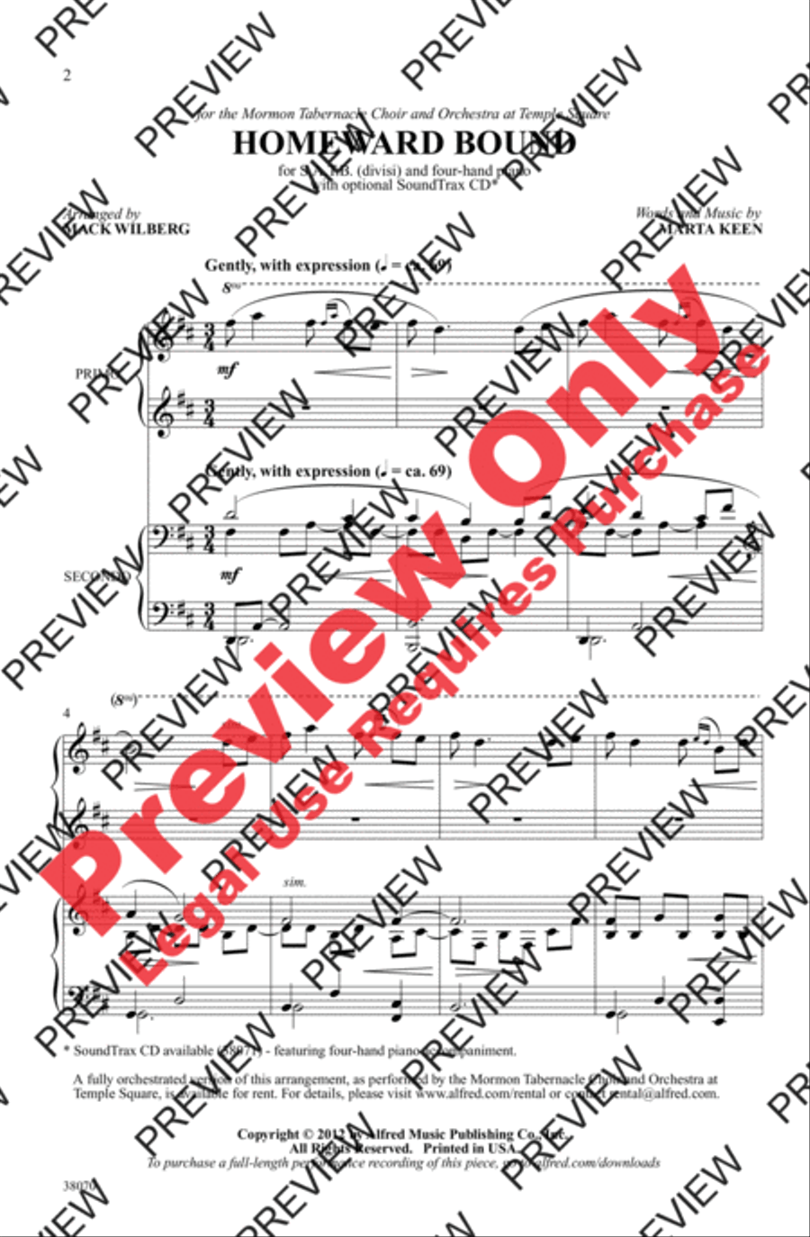 Homeward Bound Homeward Bound 4-Part scores gallery preview page 2