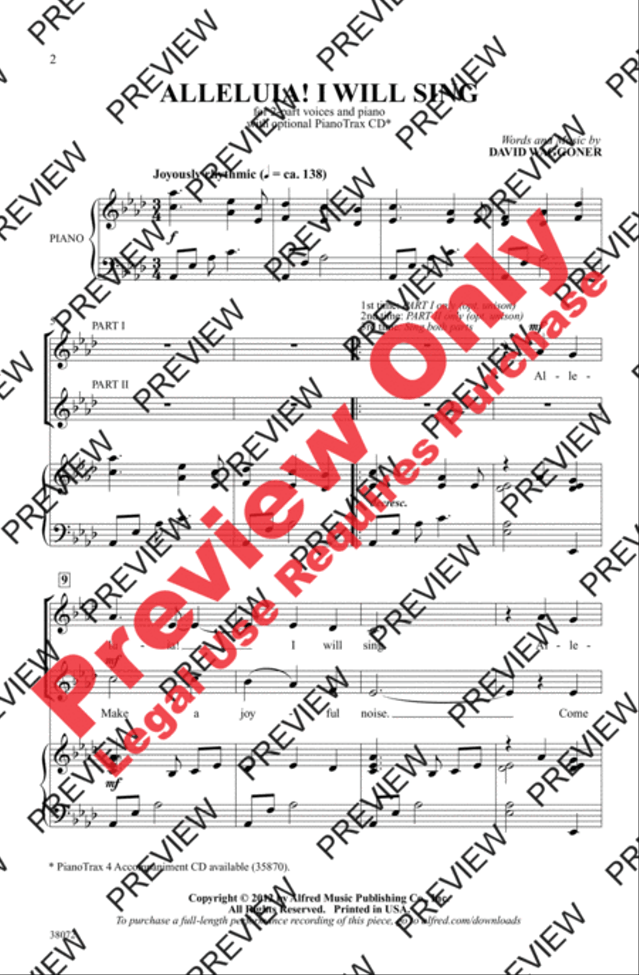 Alleluia! I Will Sing Alleluia! I Will Sing 2-Part scores gallery preview page 2