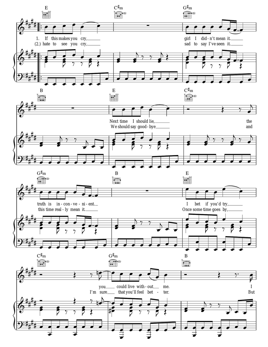 Cry Baby Cry Baby Piano, Vocal, Guitar scores gallery preview page 2