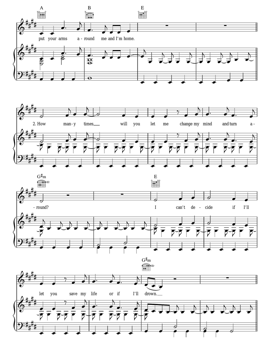 Arms Arms Piano, Vocal, Guitar scores gallery preview page 3