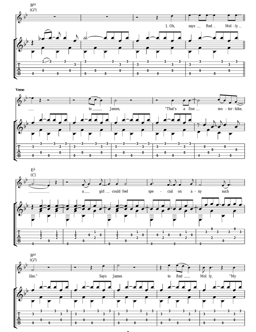 1952 Vincent Black Lightning Acoustic Guitar scores gallery preview page 2