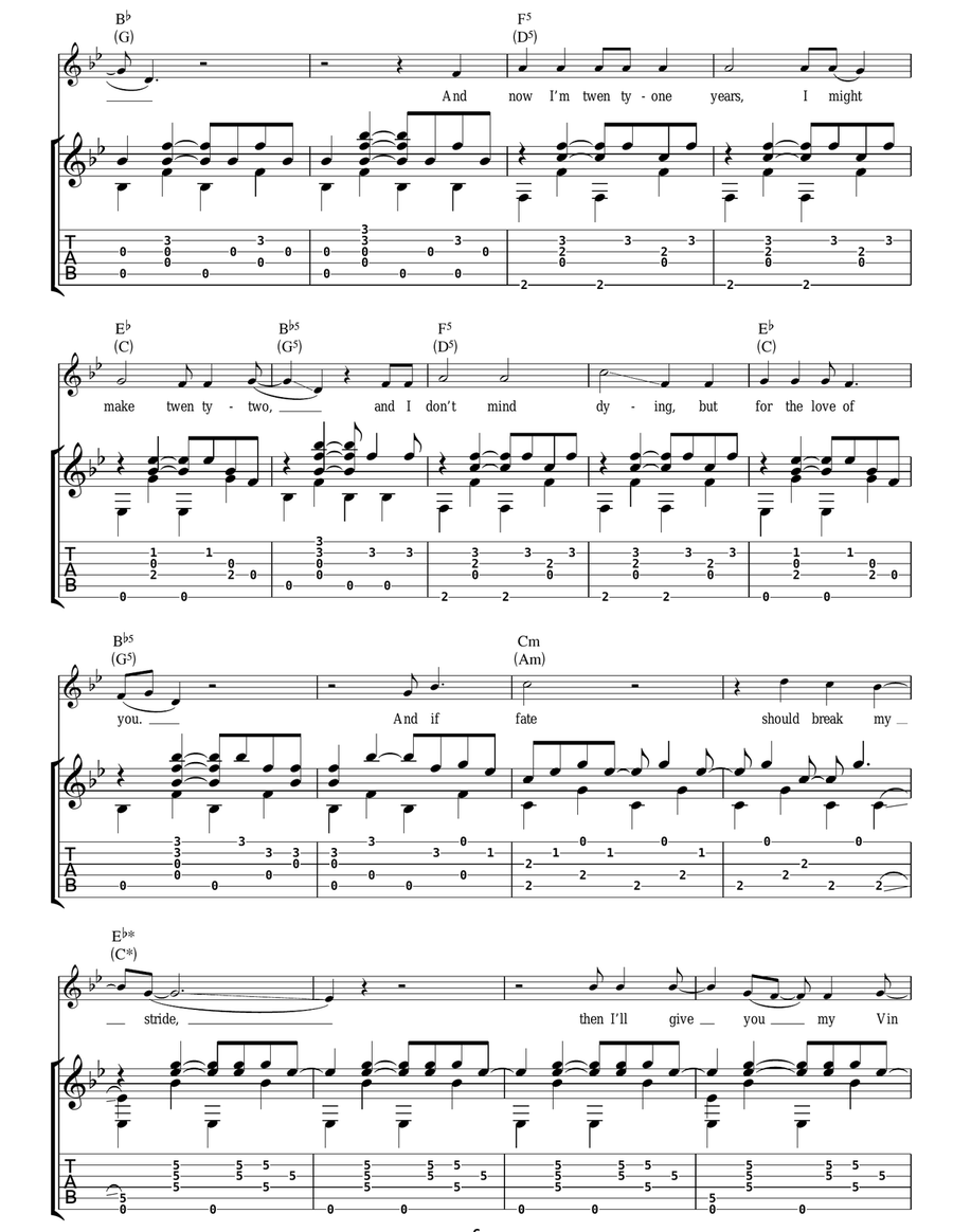 1952 Vincent Black Lightning Acoustic Guitar scores gallery preview page 6