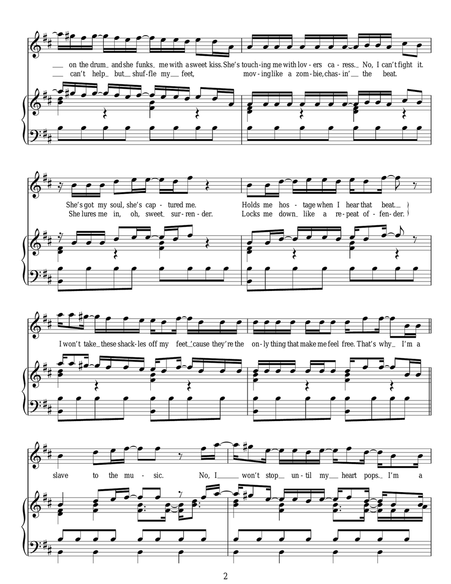 Slave To The Music Slave To The Music Piano, Vocal, Guitar scores gallery preview page 2