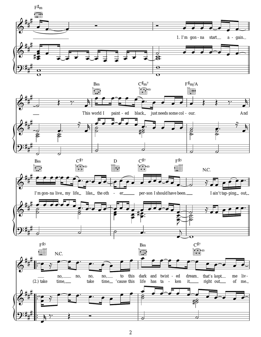 Person I Should Have Been Piano, Vocal, Guitar scores gallery preview page 2