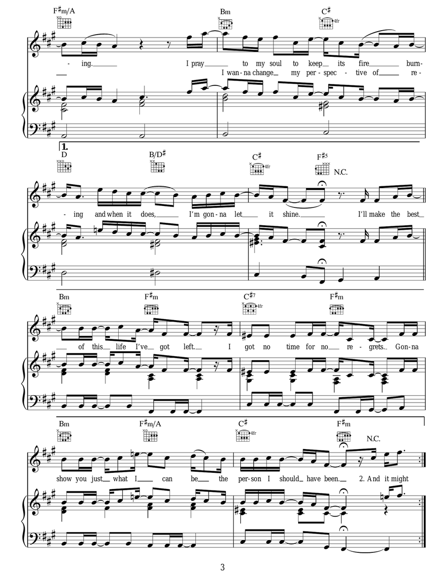 Person I Should Have Been Piano, Vocal, Guitar scores gallery preview page 3