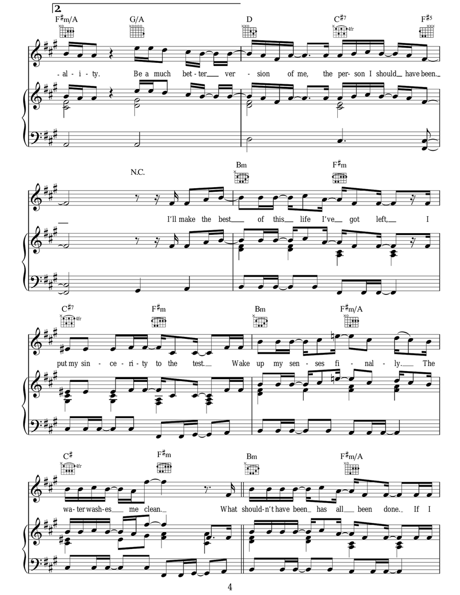 Person I Should Have Been Piano, Vocal, Guitar scores gallery preview page 4