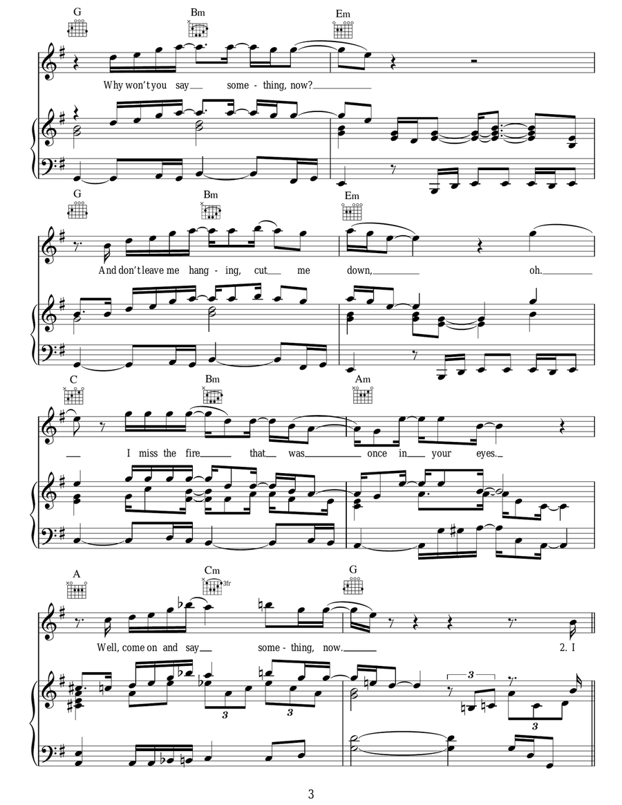 Say Something Now Say Something Now Piano, Vocal, Guitar scores gallery preview page 3