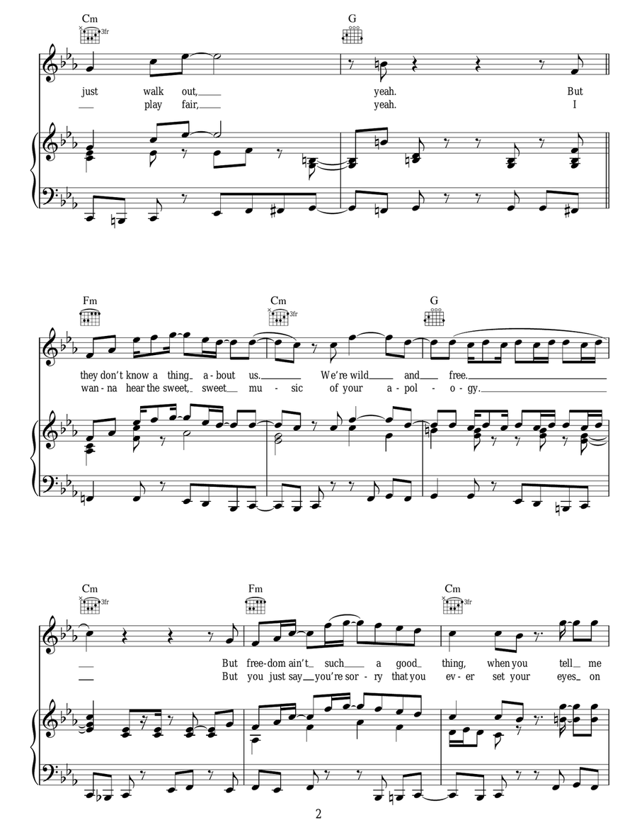 Forever Forever Piano, Vocal, Guitar scores gallery preview page 2