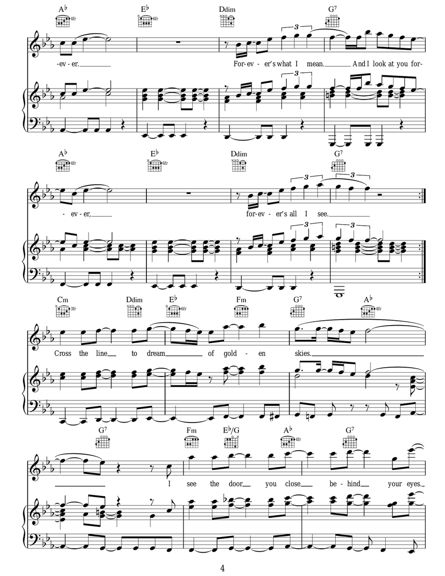 Forever Forever Piano, Vocal, Guitar scores gallery preview page 4