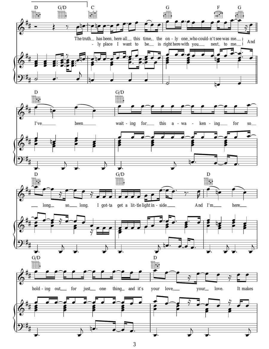 The Awakening The Awakening Piano, Vocal, Guitar scores gallery preview page 3