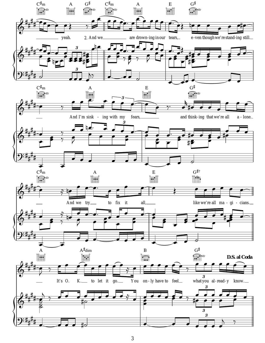 All Around The World All Around The World Piano, Vocal, Guitar scores gallery preview page 3
