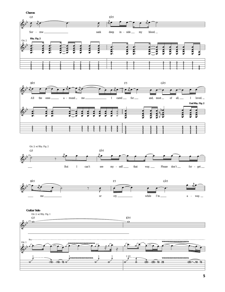 I Won't See You Tonight (Part I) Acoustic Guitar scores gallery preview page 5