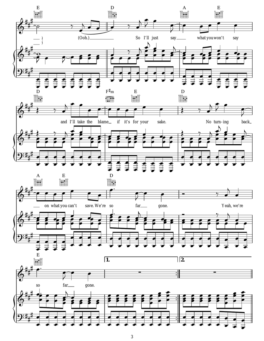 So Far Gone So Far Gone Acoustic Guitar scores gallery preview page 3