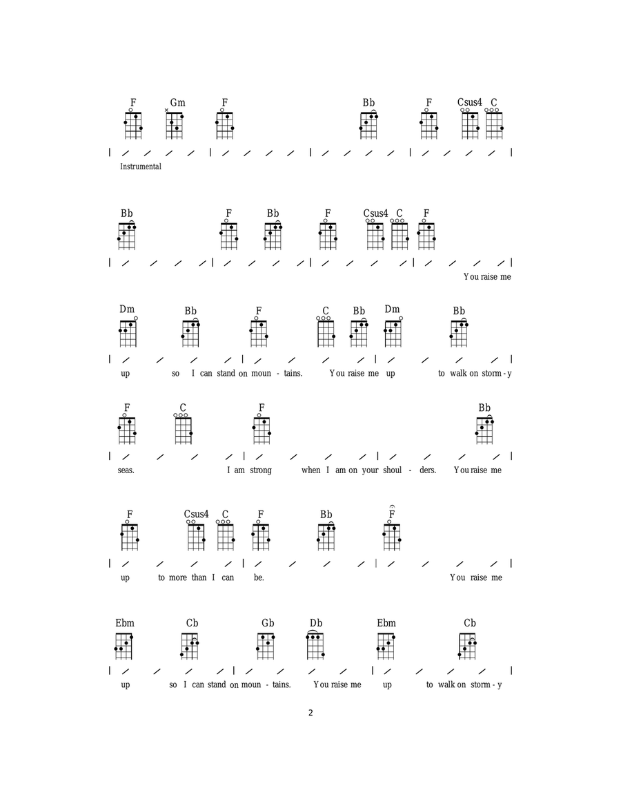 You Raise Me Up You Raise Me Up Ukulele scores gallery preview page 2
