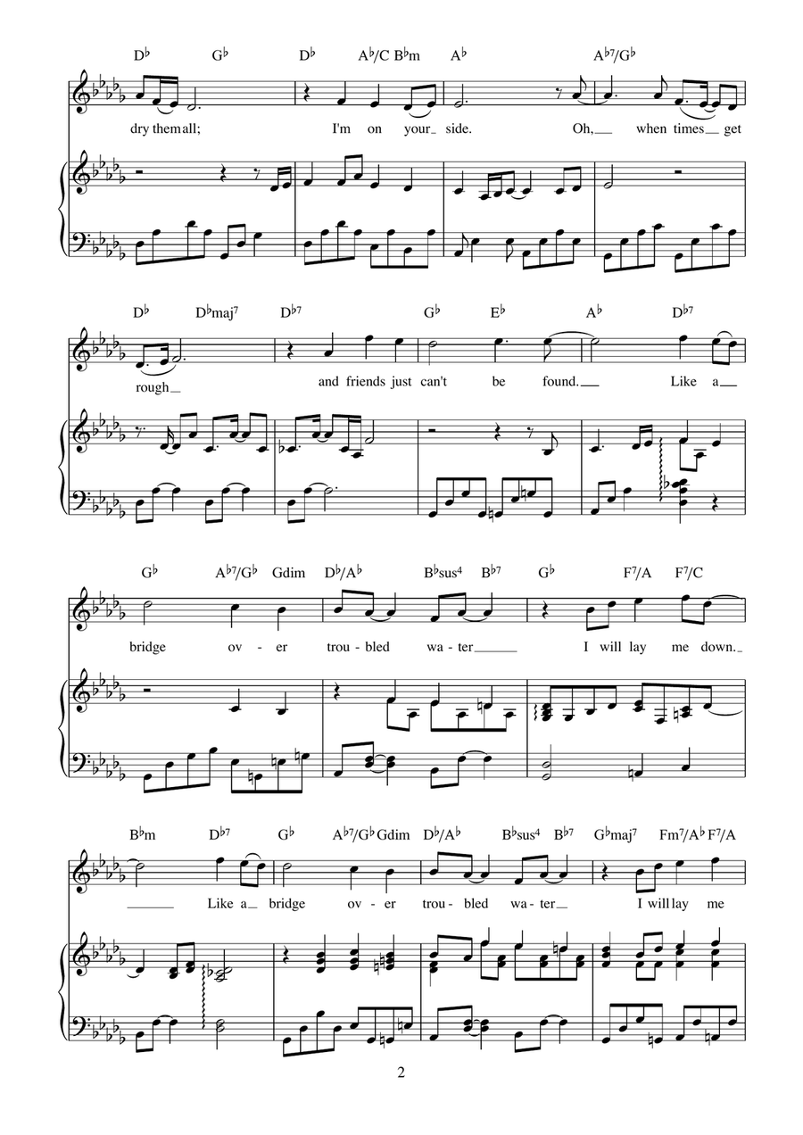 Bridge Over Troubled Water Acoustic Guitar scores gallery preview page 2
