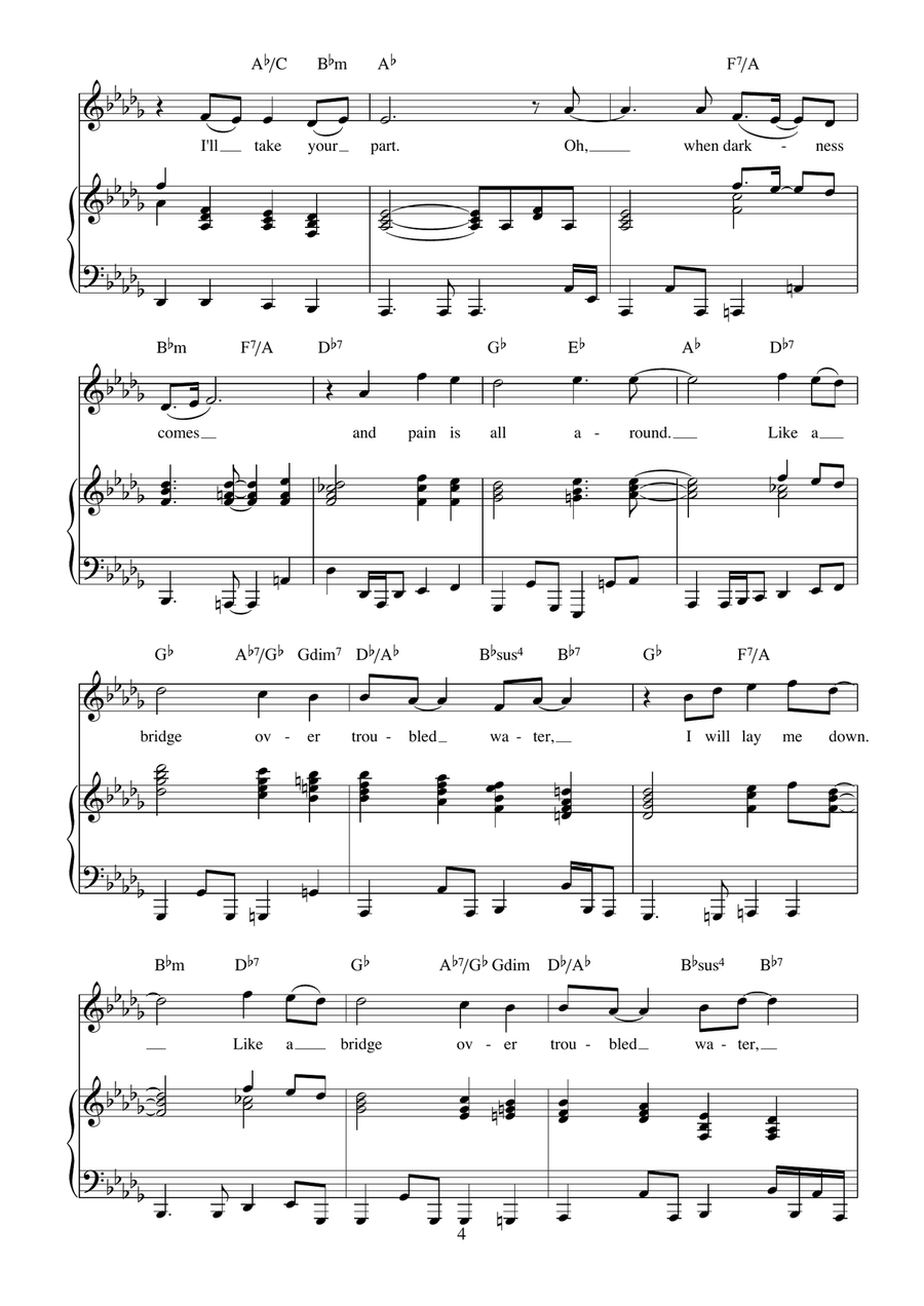 Bridge Over Troubled Water Acoustic Guitar scores gallery preview page 4