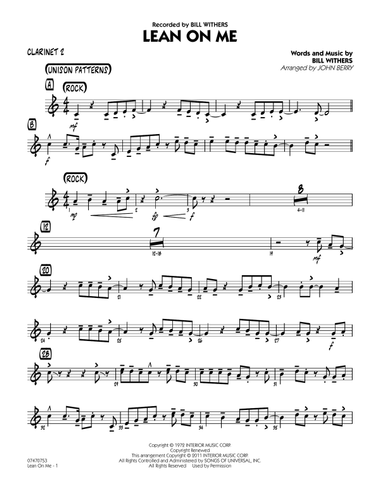 Lean On Me - Bb Clarinet 2