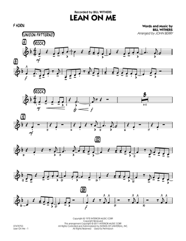 Lean On Me - F Horn