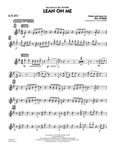 Lean On Me - Alto Sax 1