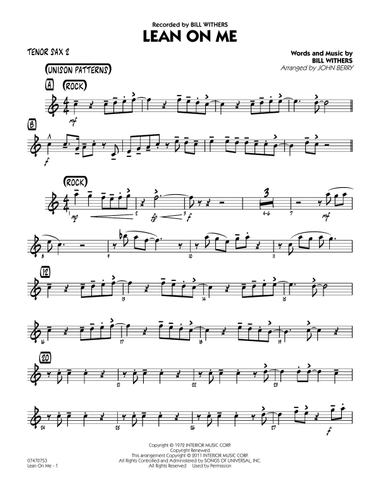 Lean On Me - Tenor Sax 2