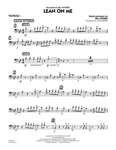 Lean On Me - Trombone 1