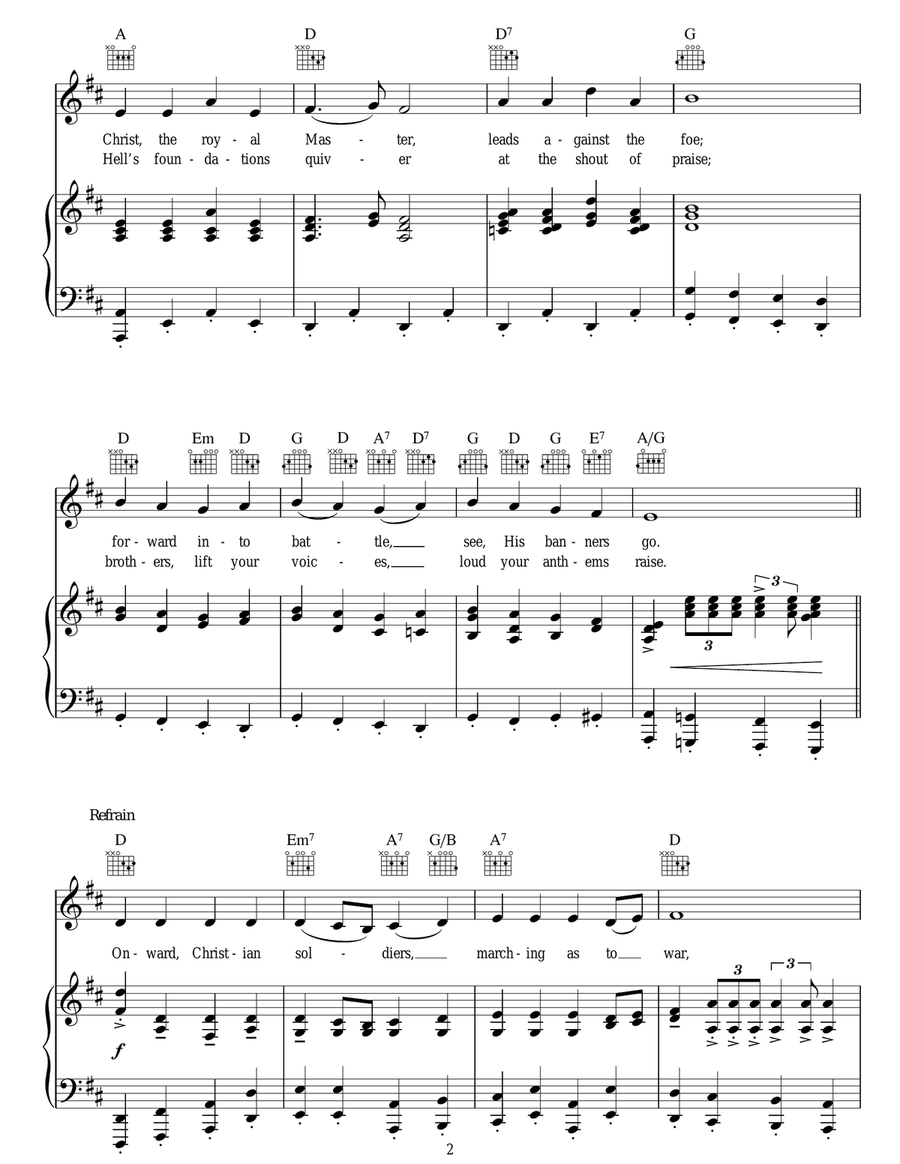 Onward Christian Soldiers Acoustic Guitar scores gallery preview page 2