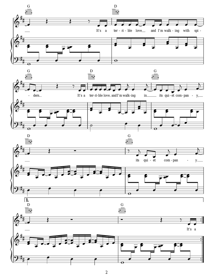 Terrible Love Terrible Love Acoustic Guitar scores gallery preview page 2