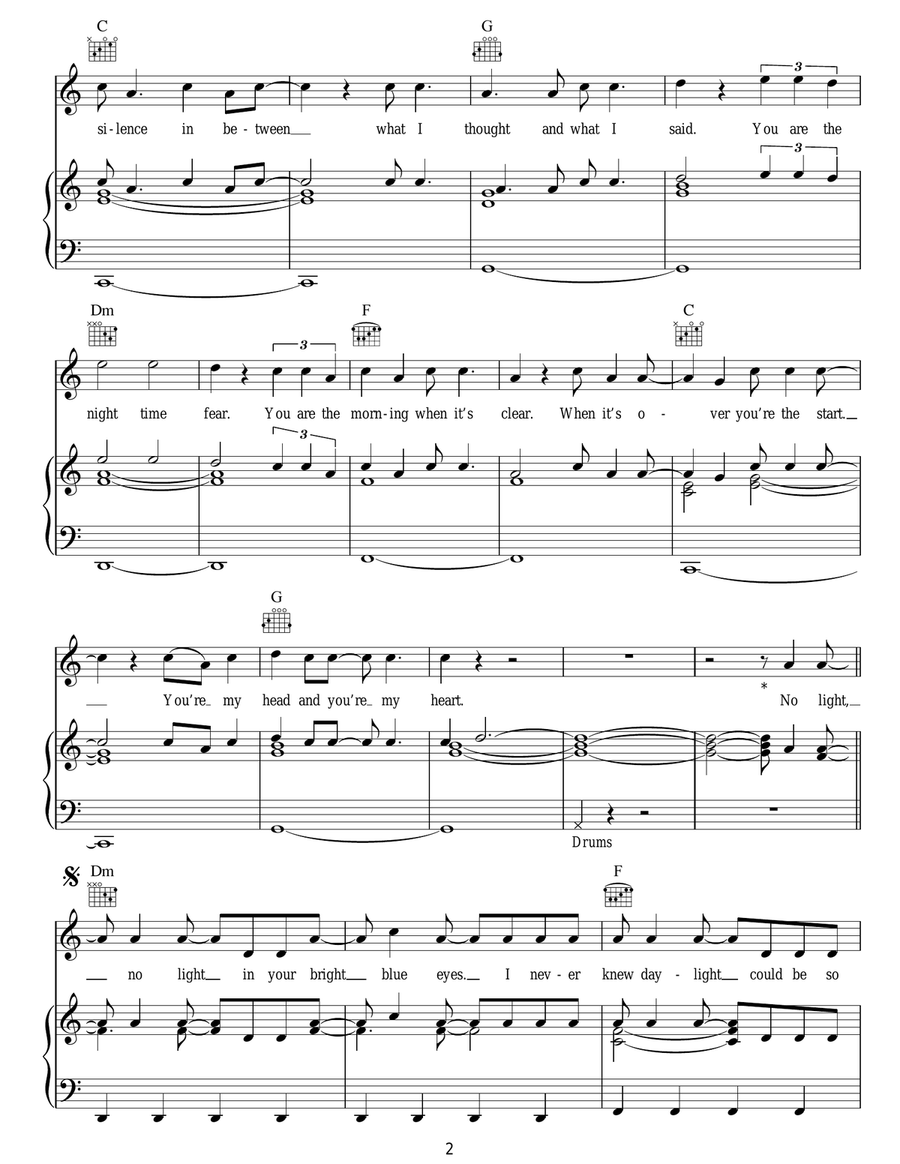 No Light, No Light No Light, No Light Acoustic Guitar scores gallery preview page 2