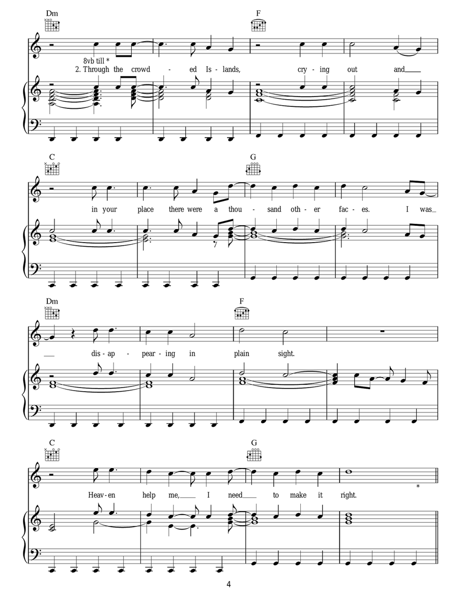 No Light, No Light No Light, No Light Acoustic Guitar scores gallery preview page 4