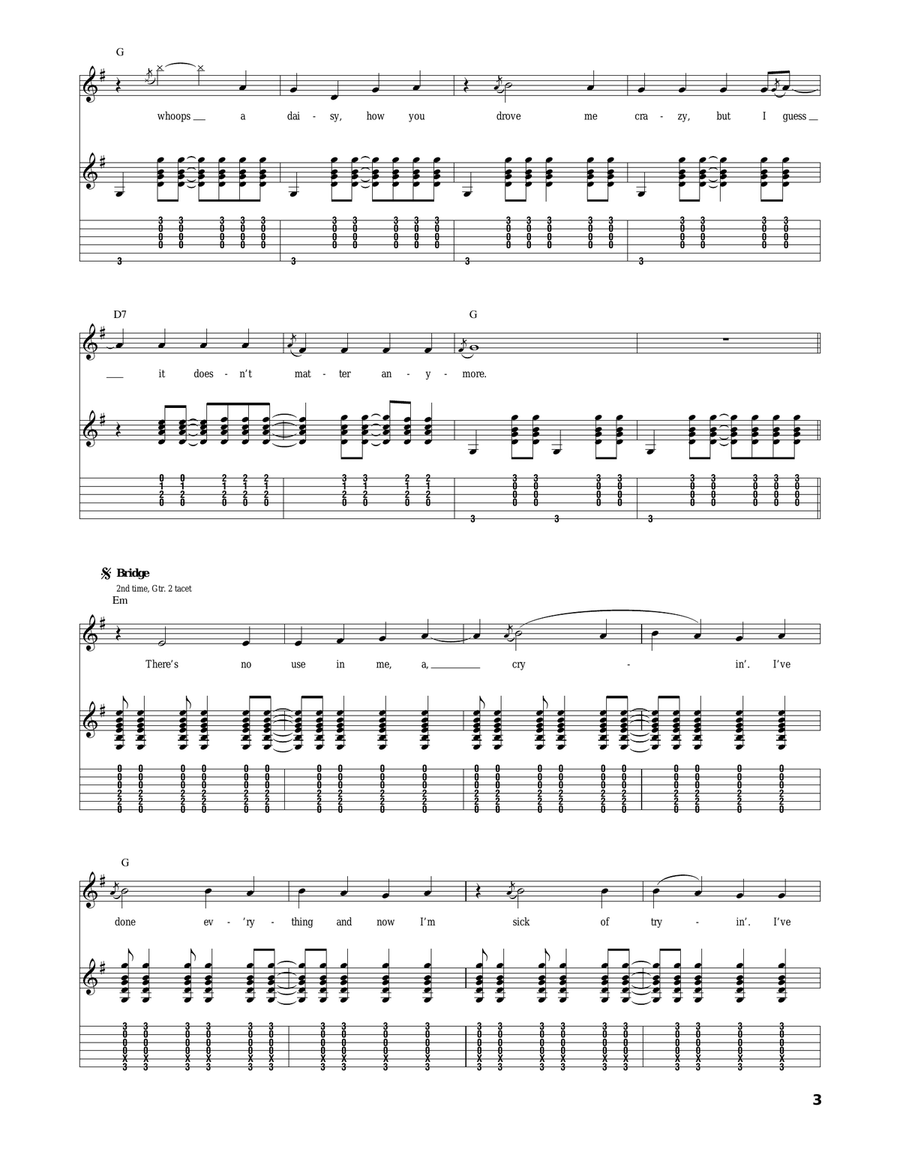 It Doesn't Matter Any More Acoustic Guitar scores gallery preview page 3