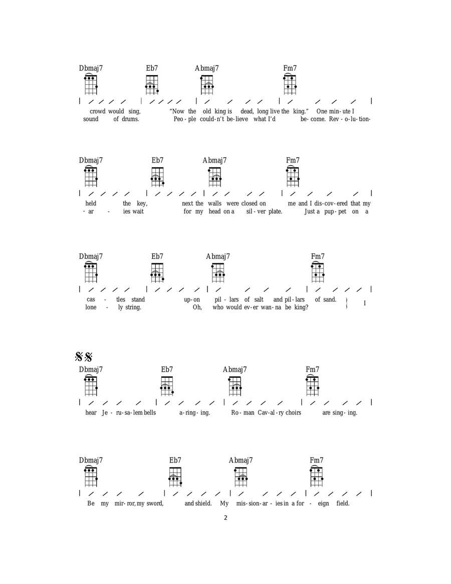 Viva La Vida Viva La Vida Ukulele scores gallery preview page 2