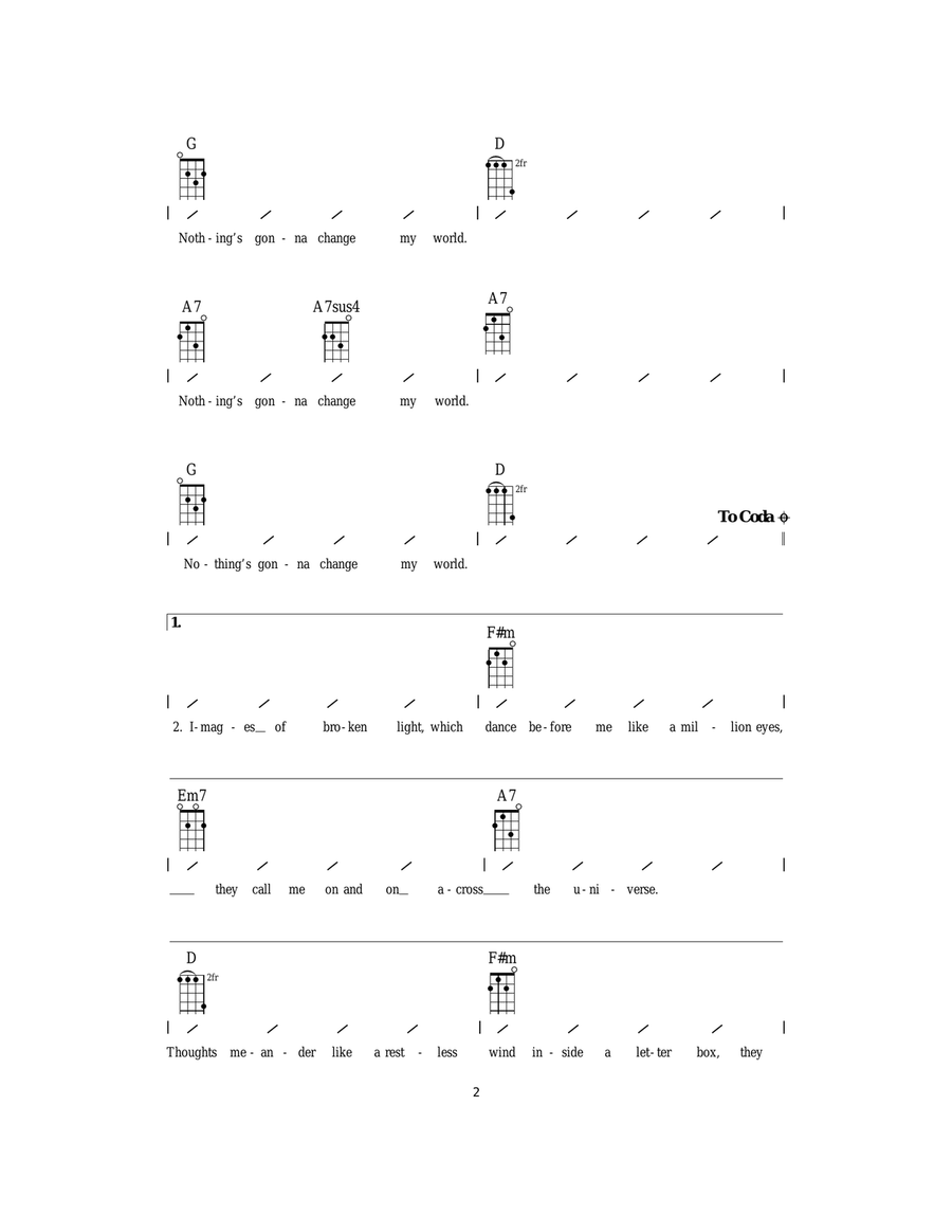 Across The Universe Ukulele scores gallery preview page 2
