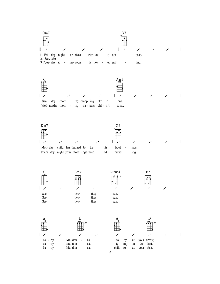 Lady Madonna Ukulele scores gallery preview page 2