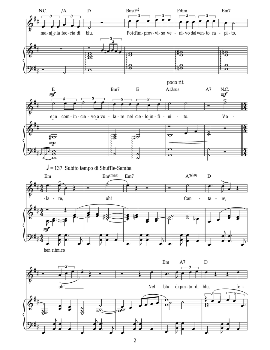 Volare (Nel Blu, Dipinto Di Blu) Acoustic Guitar scores gallery preview page 2