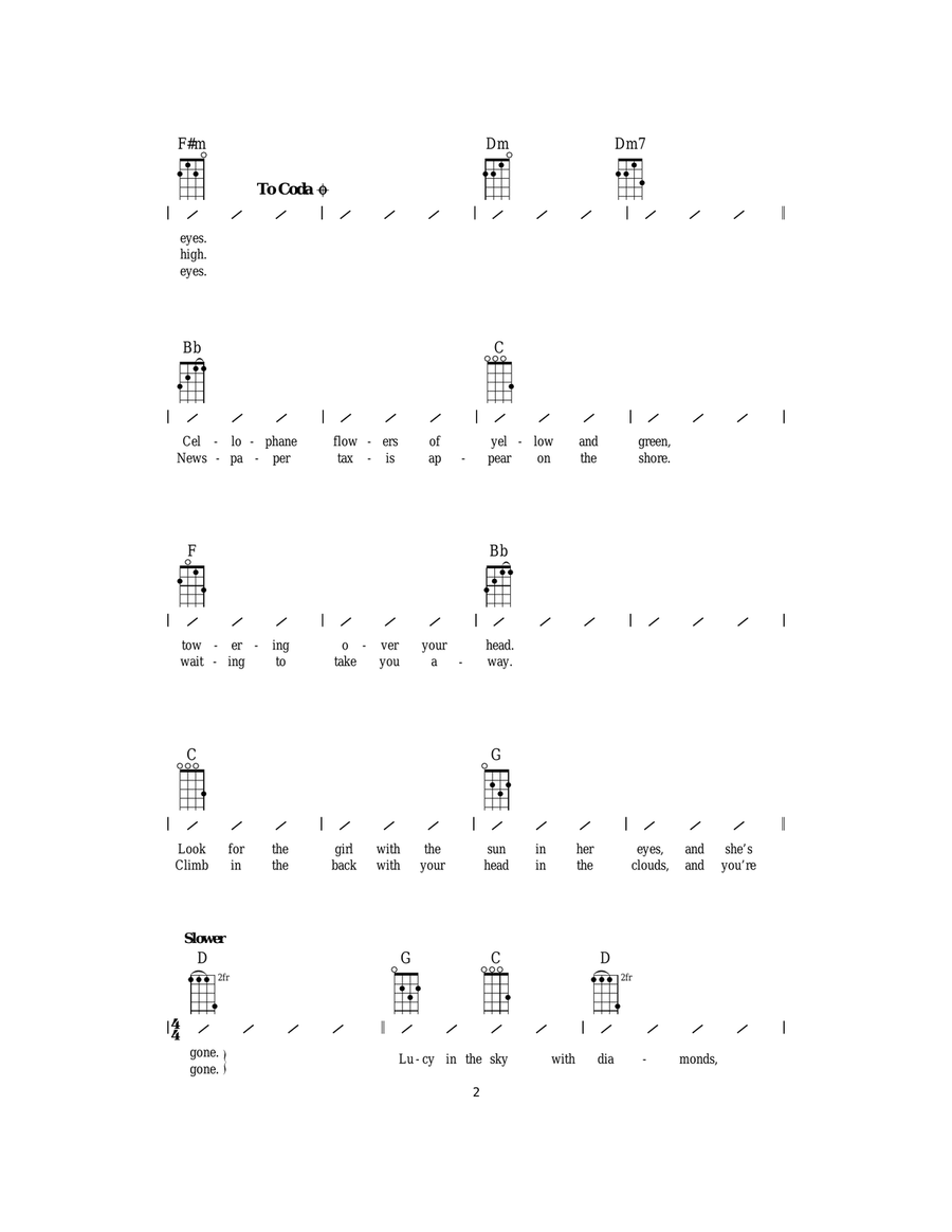 Lucy In The Sky With Diamonds Ukulele scores gallery preview page 2