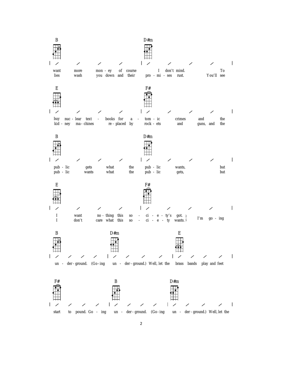 Going Underground Going Underground Ukulele scores gallery preview page 2