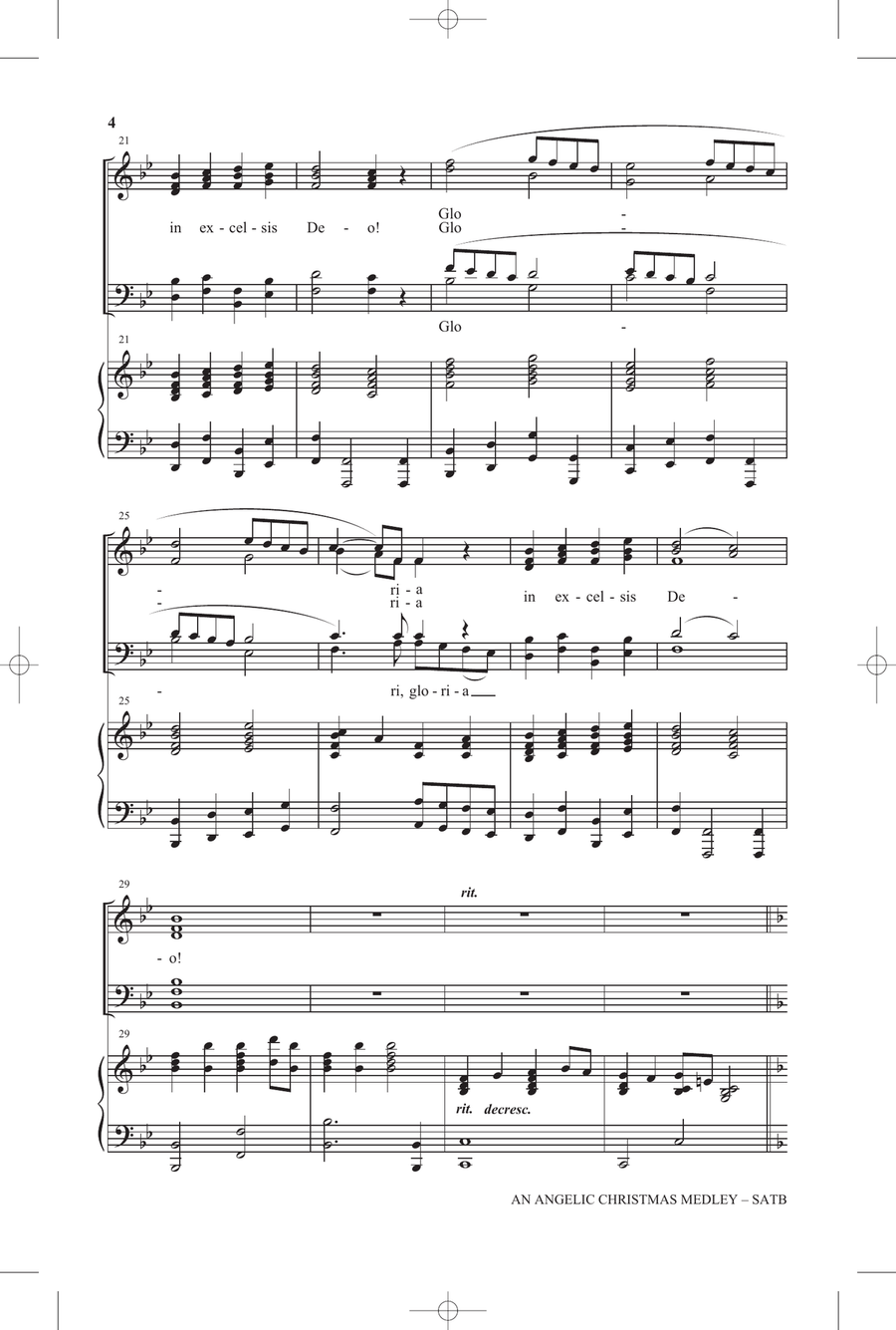 An Angelic Christmas Medley 4-Part scores gallery preview page 3