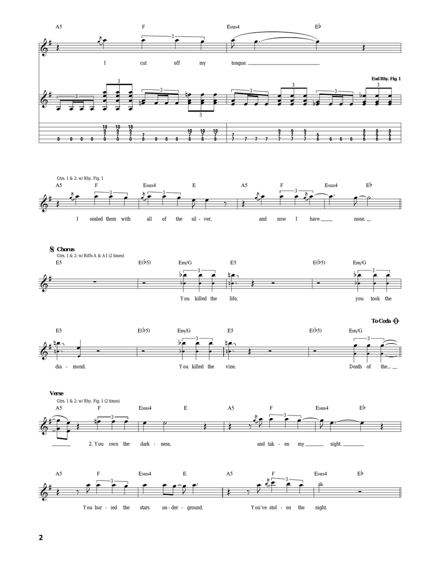 Black Tongue Black Tongue Acoustic Guitar scores gallery preview page 2