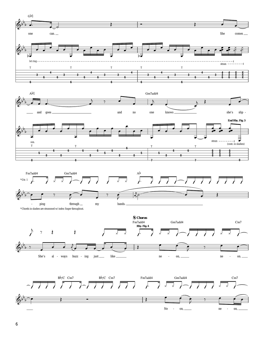 Neon Neon Acoustic Guitar scores gallery preview page 6